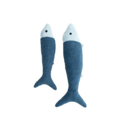 Fluffy toy Crochetts OCÉANO Blue Whale Fish 29 x 84 x 14 cm 3 Pieces