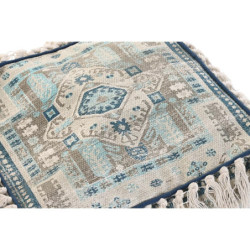 Pouffe DKD Home Decor Casablanca Blue Fringe 40 x 40 x 40 cm