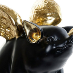 Decorative Figure DKD Home Decor 26 x 17 x 22,5 cm Silver Black Golden Pig (3 Units)