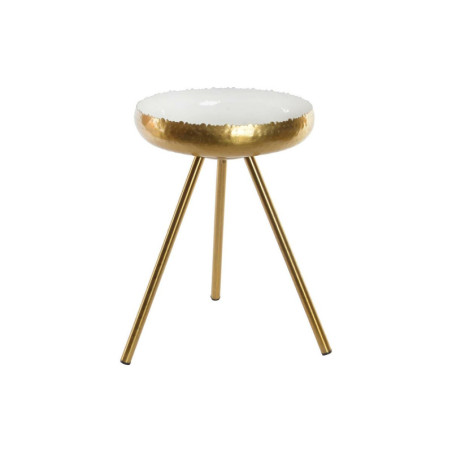 Side table DKD Home Decor Golden Aluminium White Lacquered (43 x 43 x 61 cm)