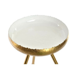 Side table DKD Home Decor Golden Aluminium White Lacquered (43 x 43 x 61 cm)