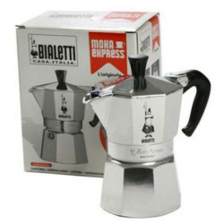 Italian Coffee Pot Bialetti Moka Express Silver Aluminium 12 Cups 0,75 L