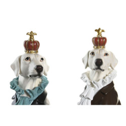 Decorative Figure DKD Home Decor 19,5 x 16 x 38,5 cm Black White Dog (2 Units)