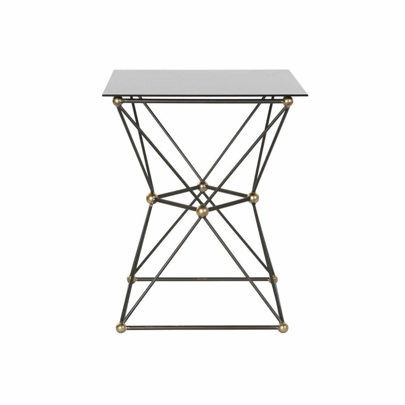 Side table DKD Home Decor 8424001820344 45 x 45 x 55,5 cm Crystal Black Golden Metal