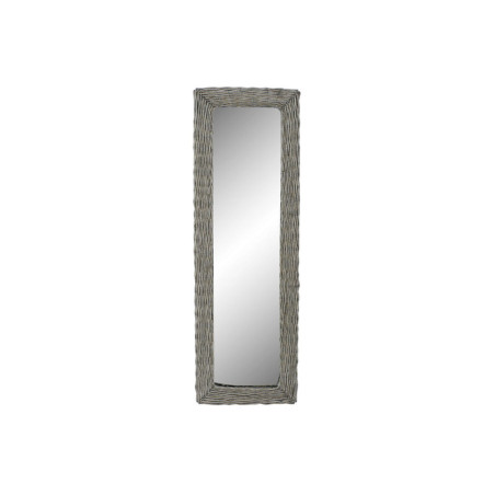 Wall mirror DKD Home Decor Mirror Grey wicker Cottage (43 x 4 x 133 cm) (43 x 4 x 132 cm)