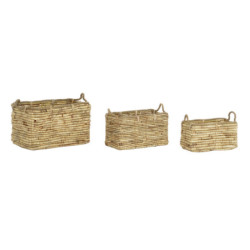 Basket set DKD Home Decor 49 x 30 x 35 cm Metal