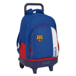 School Rucksack with Wheels F.C. Barcelona Blue Maroon 33 X 45 X 22 cm