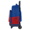 School Rucksack with Wheels F.C. Barcelona Blue Maroon 33 X 45 X 22 cm