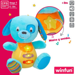 Soft toy with sounds Winfun Dog 15,5 x 16,5 x 11,5 cm (6 Units)