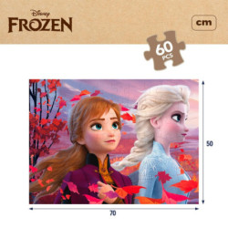 Child's Puzzle Frozen Double-sided 60 Pieces 70 x 1,5 x 50 cm (12 Units)