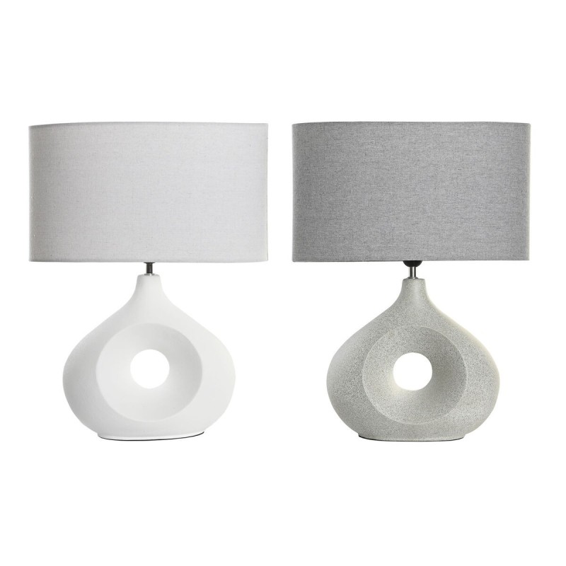 Desk lamp DKD Home Decor 44 x 21 x 57 cm Grey White Stoneware 220 V 50 W (2 Units)