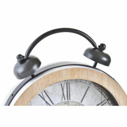 Table clock DKD Home Decor 25,8 x 8 x 32 cm Natural White Iron Traditional MDF Wood (2 Units)