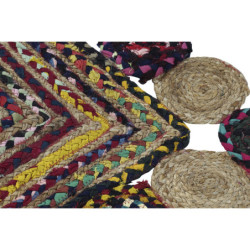 Carpet DKD Home Decor Cotton Multicolour Jute (120 x 180 x 1 cm)