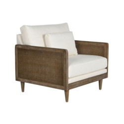 Armchair Home ESPRIT White Natural 93 x 86 x 88 cm