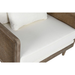 Armchair Home ESPRIT White Natural 93 x 86 x 88 cm