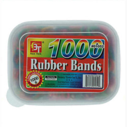 Rubber Hair Bands Beauty Town  Assorted/Multi (1000 uds)