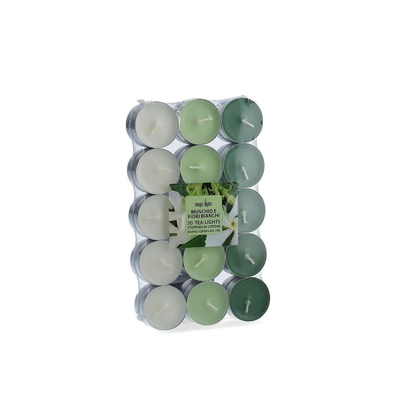 Scented candles Magic Lights White flowers (30 Units)