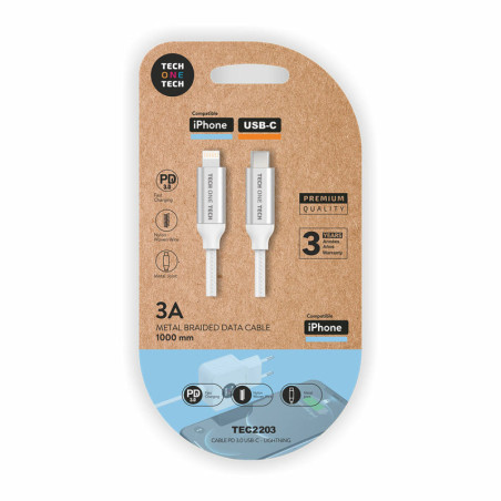 USB-C to Lightning Cable Tech One Tech TEC2203 White 1 m (1 Unit)