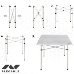 Folding Table Aktive Silver Aluminium 70 x 70 x 70 cm (4 Units)