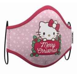 Hygienic Reusable Fabric Mask Hello Kitty Christmas 2 Pieces Multicolour