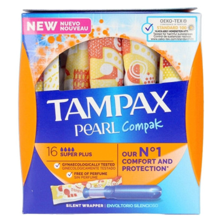 Super Plus Tampon Pearl Compak Tampax Tampax Pearl Compak 16 Units