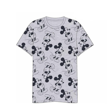 Men’s Short Sleeve T-Shirt Mickey Mouse Grey Adults