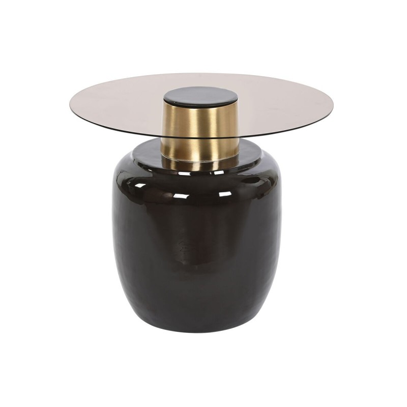 Side table DKD Home Decor Black Golden Metal Crystal 59 x 59 x 46 cm