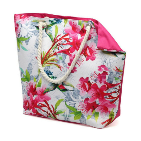 Beach Bag 55,5 x 39 cm Pink Flowers 44 x 37 x 11 cm