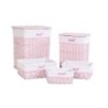 Set of Baskets DKD Home Decor Pink Polyester Children's wicker (44 x 34 x 56 cm)