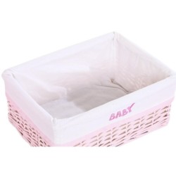 Set of Baskets DKD Home Decor Pink Polyester Children's wicker (44 x 34 x 56 cm)