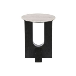 Small Side Table Home ESPRIT White Black Marble Mango wood 41 x 41 x 51 cm