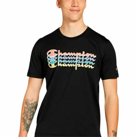 Short Sleeve T-Shirt Champion Crewneck Black