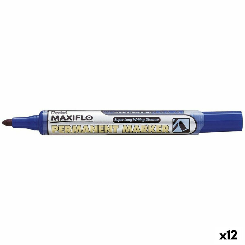 Permanent marker Pentel Maxiflo NLF50 Blue 12 Pieces (12 Units)