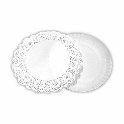 Cake stand Algon White 21 x 21 x 1 cm Circular (3 Pieces) (48 Units)