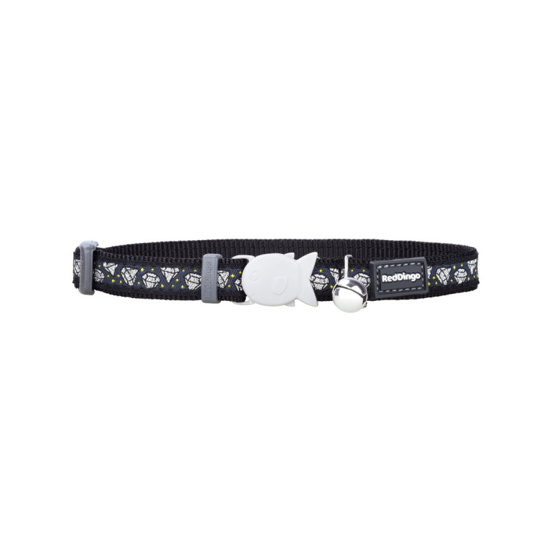 Cat Collar Red Dingo Diamond 20-32 cm Black