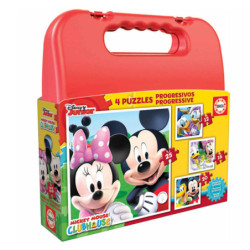 4-Puzzle Set Disney Mickey Mouse Progressive Educa 16505 (12-16-20-25 pcs)