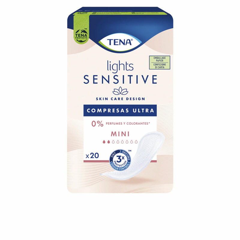 Normal Sanitary Pads Tena Lights Sensitive Mini 20 Units