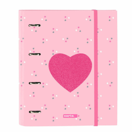 Ring binder Safta CorazÓn A4 Pink (27 x 32 x 3.5 cm)