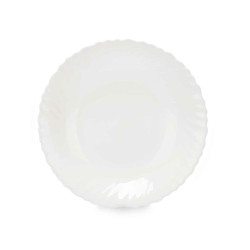 Deep Plate White Glass 21,5 x 3 x 21,5 cm (24 Units)