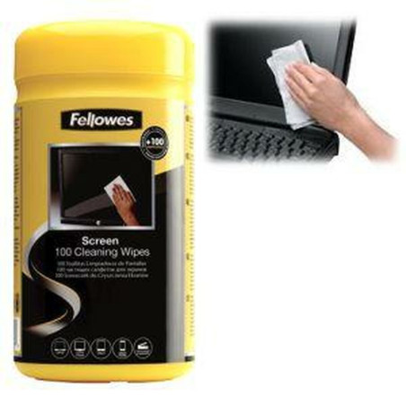 Cleaning Wipe Fellowes 9970330 Dispenser Screen 100 Pieces