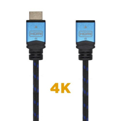 HDMI Cable Aisens A120-0453 Black Black/Blue 2 m Extension Lead