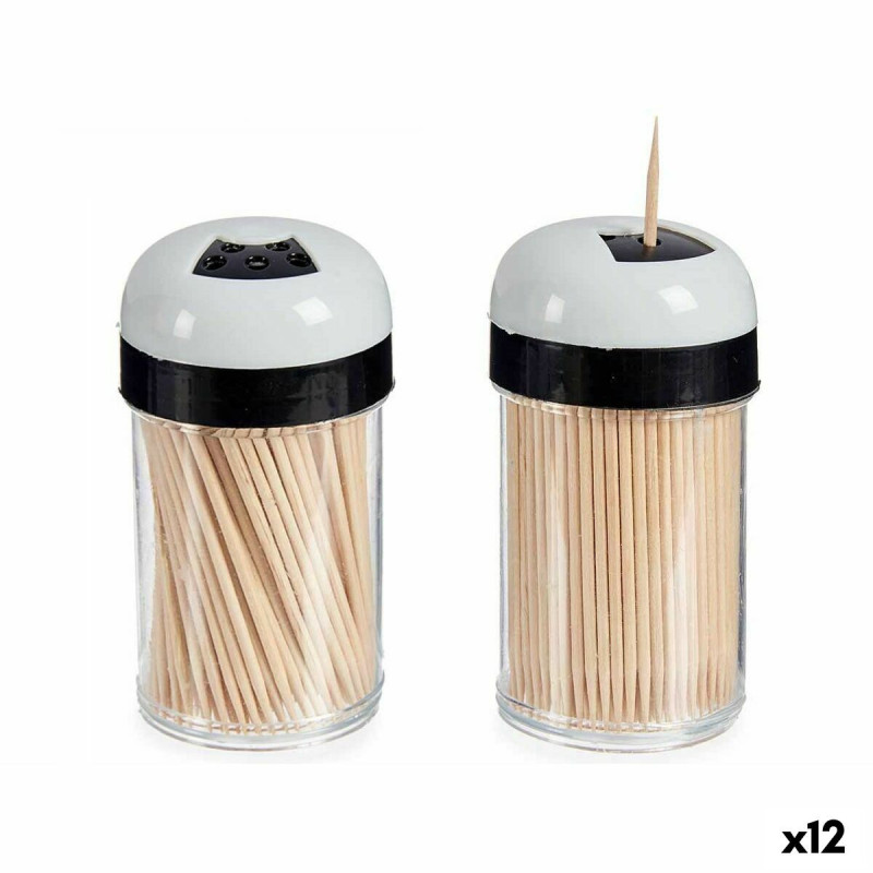 Toothpick holder Plastic 4 x 4 x 8 cm Set (12 Units)