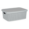 Storage Box with Lid Grey Plastic (28 x 15 x 39 cm)