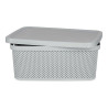 Storage Box with Lid Grey Plastic (28 x 15 x 39 cm)