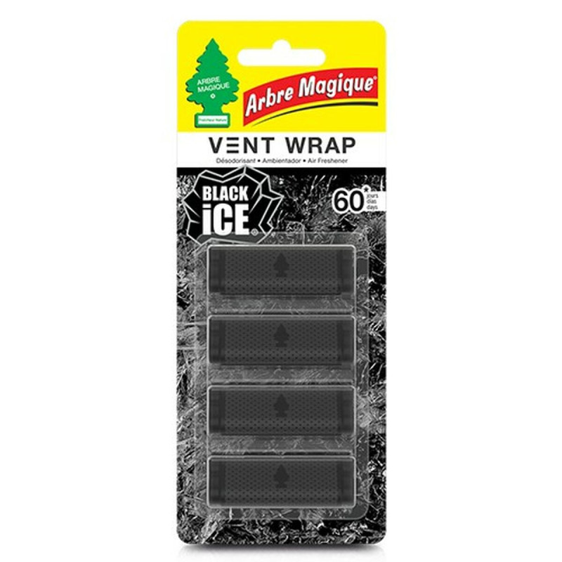 Car Air Freshener Arbre Magique PER90700 Invisible Black Ice 4 Pieces