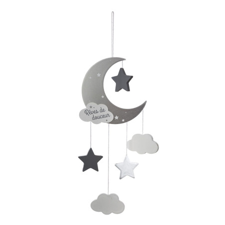 Cot Mobile Atmosphera Moon Grey MDF Wood