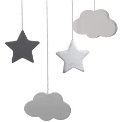 Cot Mobile Atmosphera Moon Grey MDF Wood