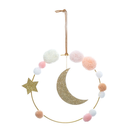 Wall Decoration Atmosphera Children's Moon Ø 21,5 x 3 cm