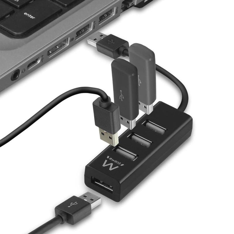 USB Hub Ewent EW1123 Black