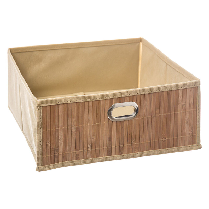 Storage Box 5five 31 x 31 x 13.5 cm Baths Natural Bamboo 31 x 31 x 31 cm